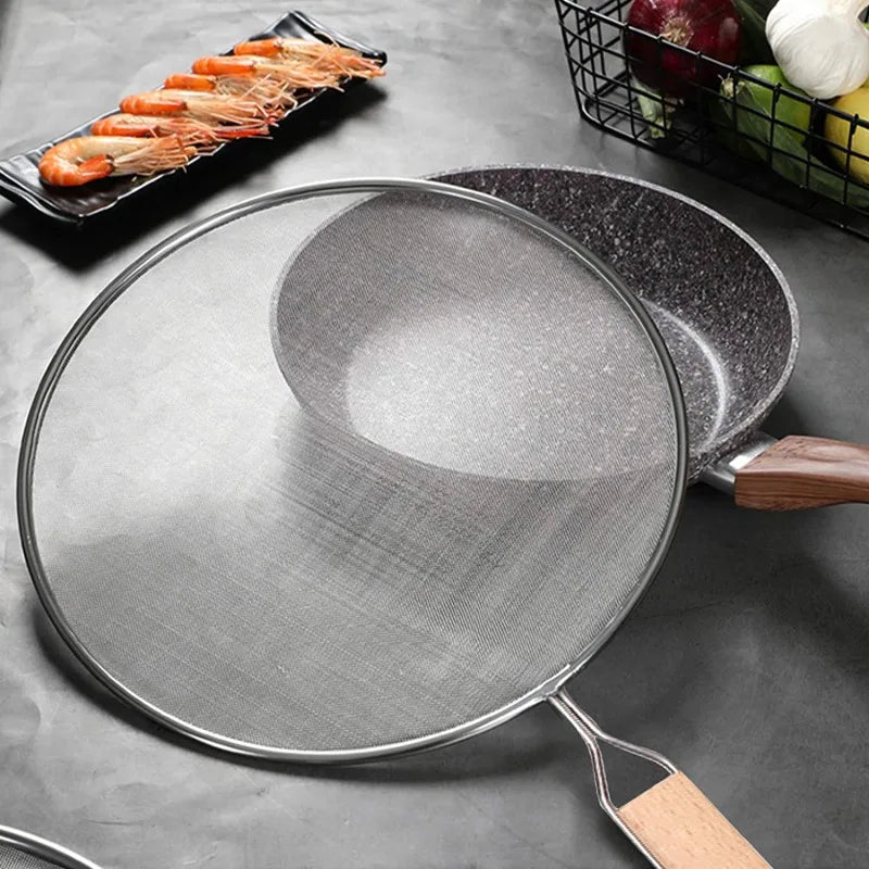 Cooking Frying Stainless Steel anti Splatter Guard Oil Net Grease Splatter Screen Pan Mesh Guard Screen Splash Cover